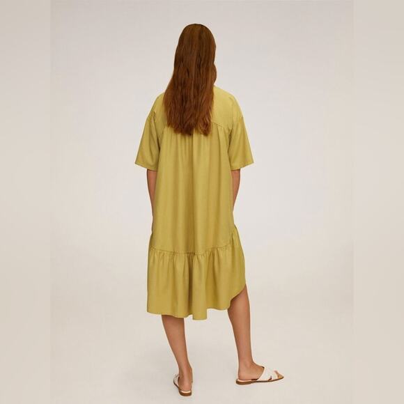 NWT Mango Ruffled Shirt Dress Size Medium Large - Picture 5 of 11